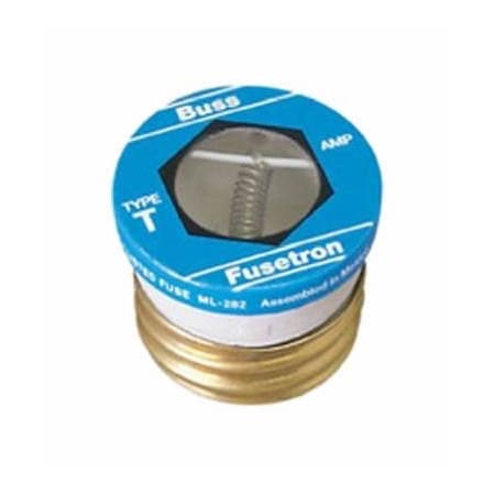 Eaton Bussmann Plug Fuse, T Series, Time-Delay, 8A, 125V AC, Indicating, 10kA at 125V AC BP/T-8